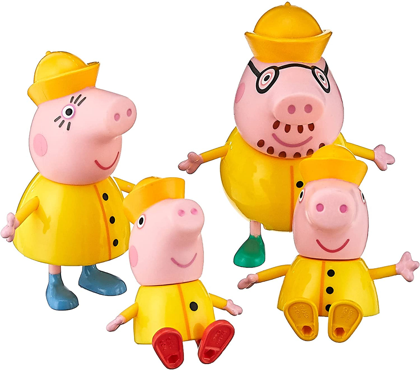 Peppa Pig Adventures Peppa's Family Rainy Day Rain Cost Figure 4-Pack Toy