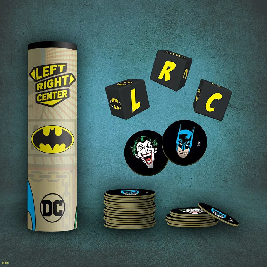 Retro Batman Themed Left Right Center Dice Game by The OP Removed From Box and On Display