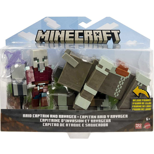 Minecraft Craft-a-Block 2-Pack: Action Figure Set: Raid Captain & Ravager