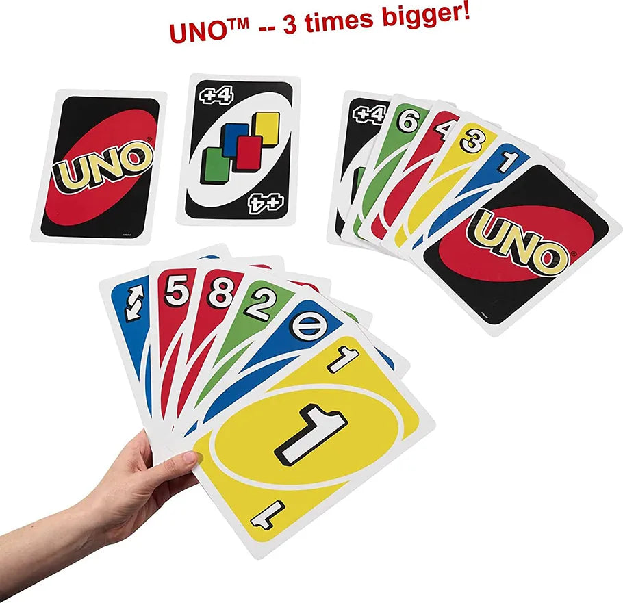 Uno Card Game Giant Cards Held in Hand