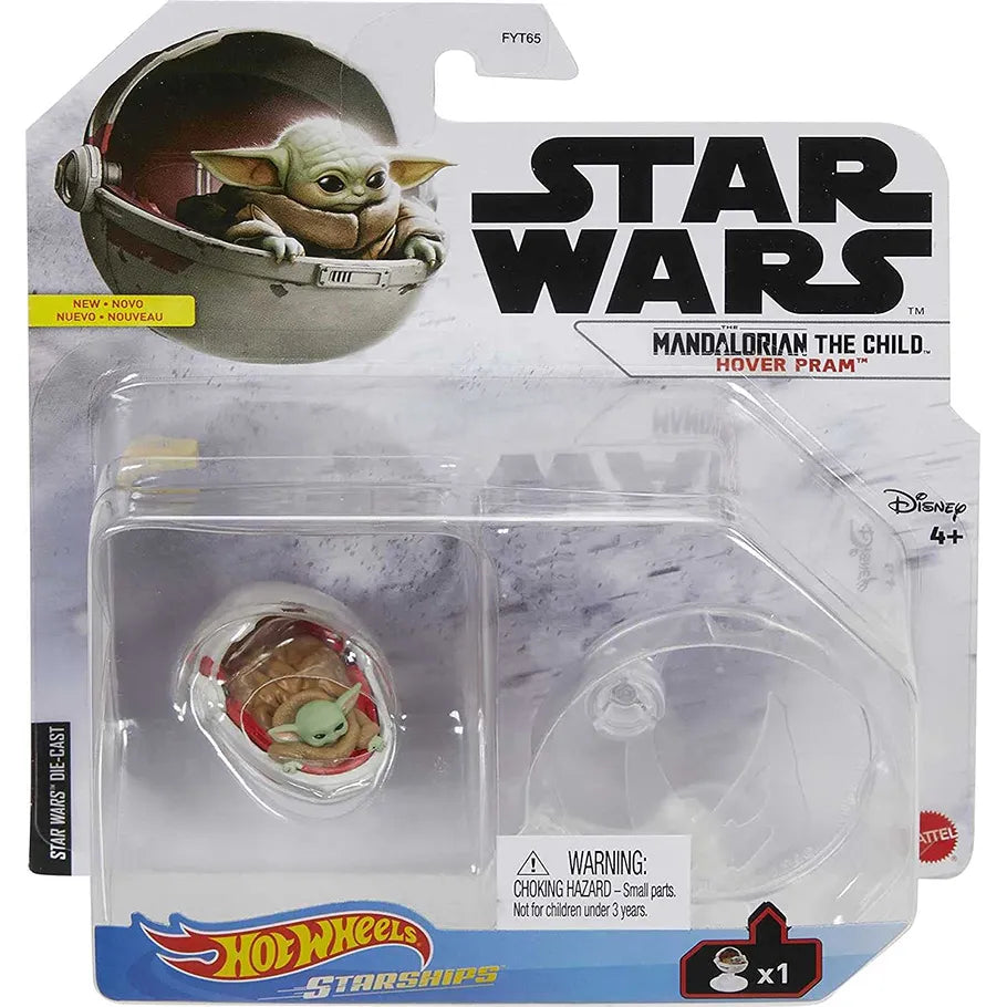 Hotwheels Starwars Starship Series Baby Yoda "The Child" Grogu in Hover Pram 1/64 scale diecast toy