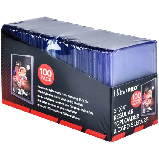Ultra Pro Toploader Bundle which Includes 100 Standard Card Protectors and Standard Size Toploader Collectible Card Protectors