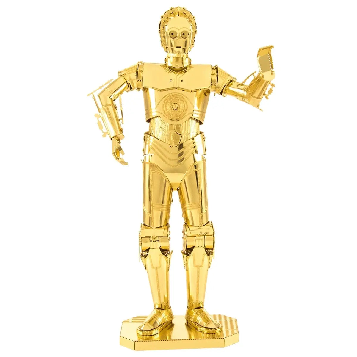 Star Wars Official 3D Metal Model Kit: 5in High Detail C-3PO Built and Displayed Front View