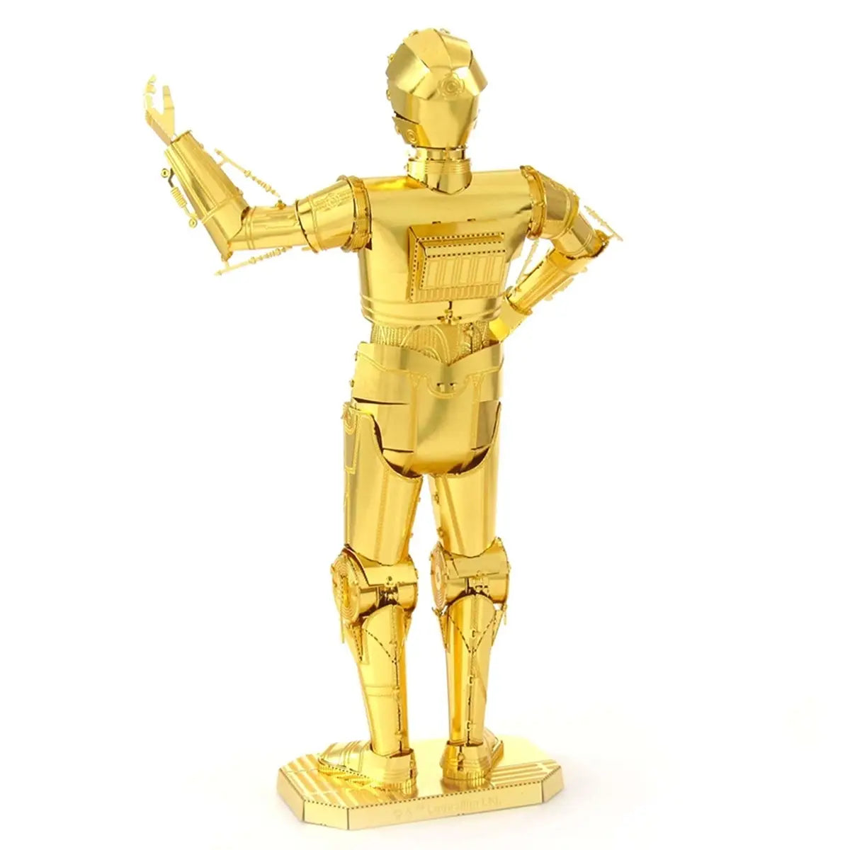 Star Wars Official 3D Metal Model Kit: 5in High Detail C-3PO Built and Displayed Rear View