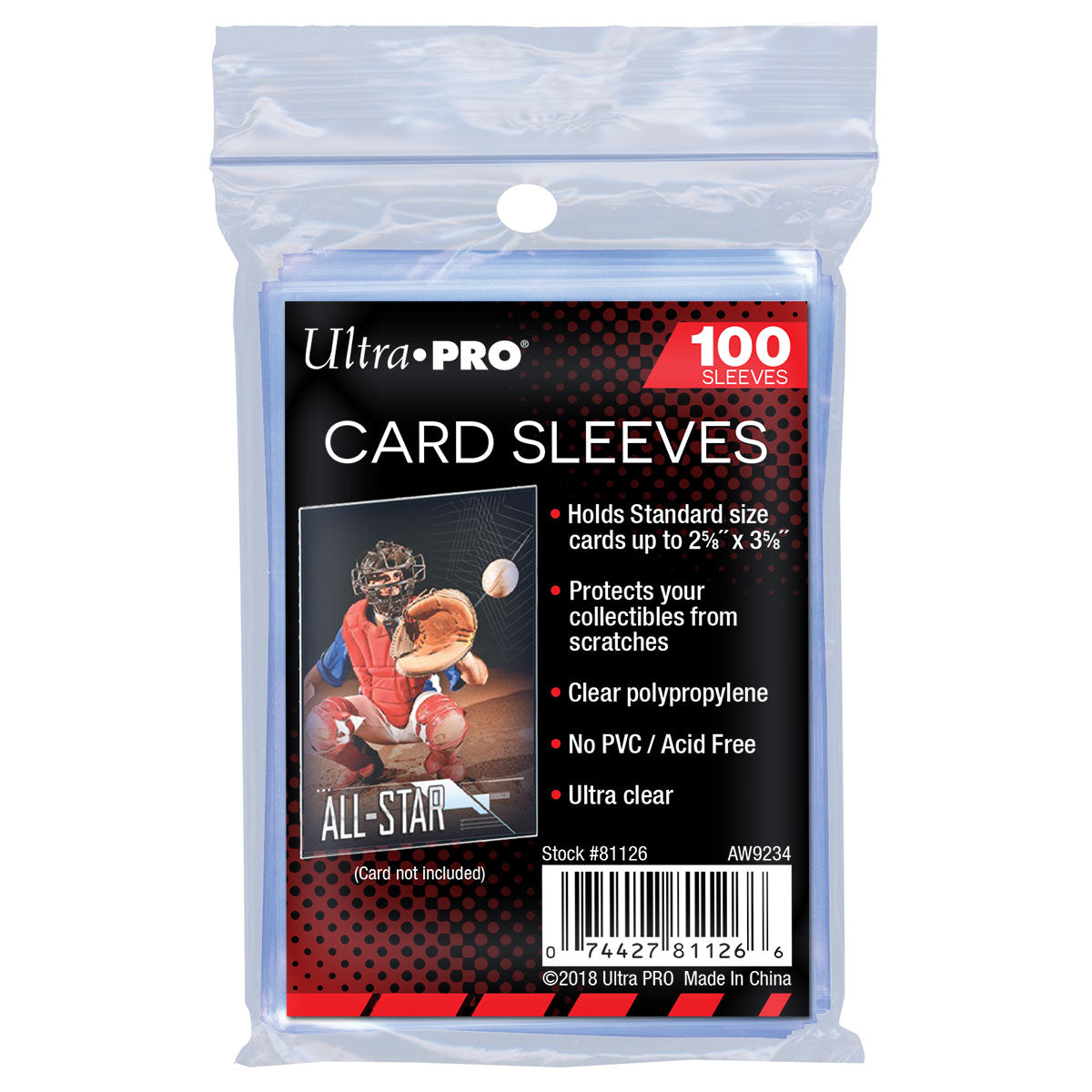 100 ct. Ultra Pro Soft Standard Trading Card Penny Sleeves: 2-1/2" x 3-1/2"