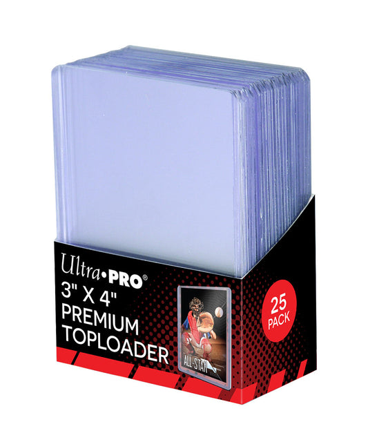 25 ct. Ultra Pro Toploaders: 3x4 Ultra Clear Premium Trading Card Protectors