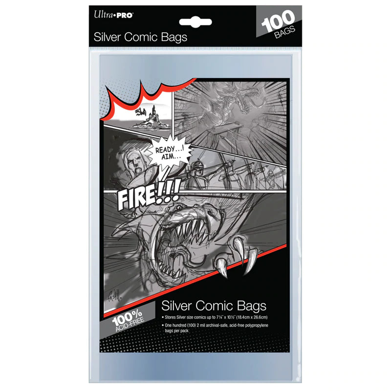Ultra Pro Official Silver Age Size 7-1/4" X 10-1/2" Comic Bags