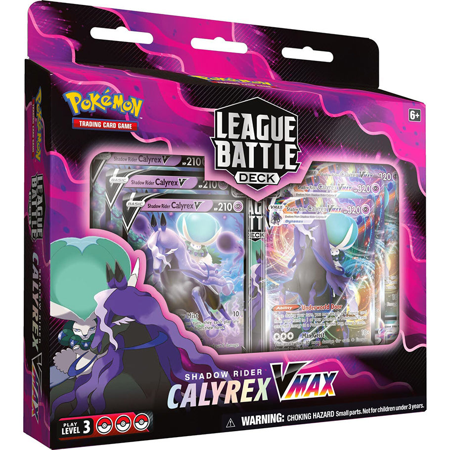 Pokemon Trading Card Game Box Sets League Battle Deck Featuring Shadow Rider Calyrex VMax close up