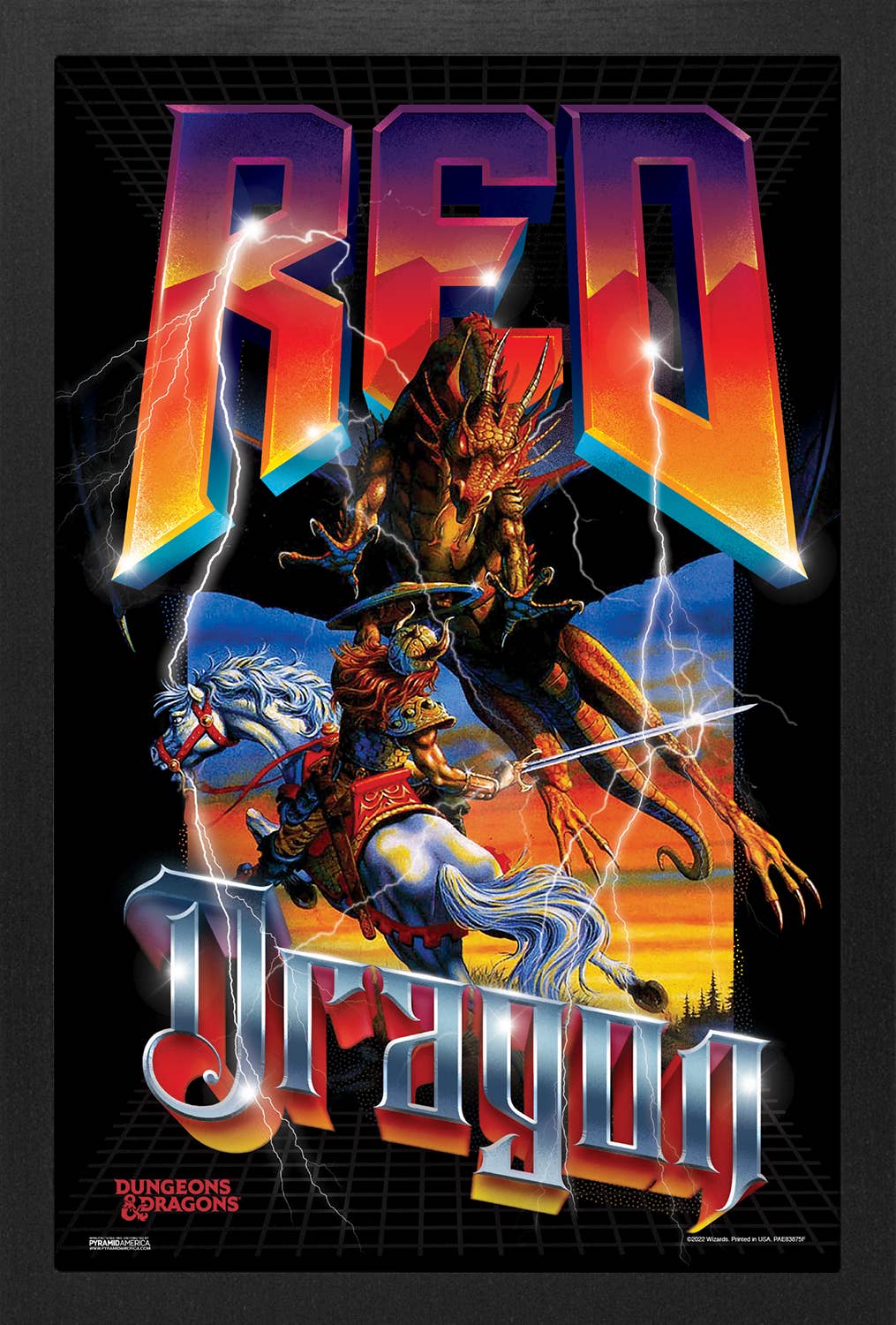 Dungeon & Dragons - Red Dragon - Battle 11" x 17" Framed Print Wall Art 