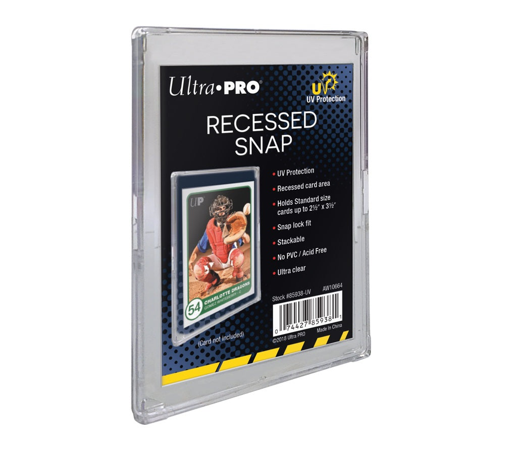 Recessed Snap Heavy Duty UV Protected Standard Sport Trading Card Case: Stackable