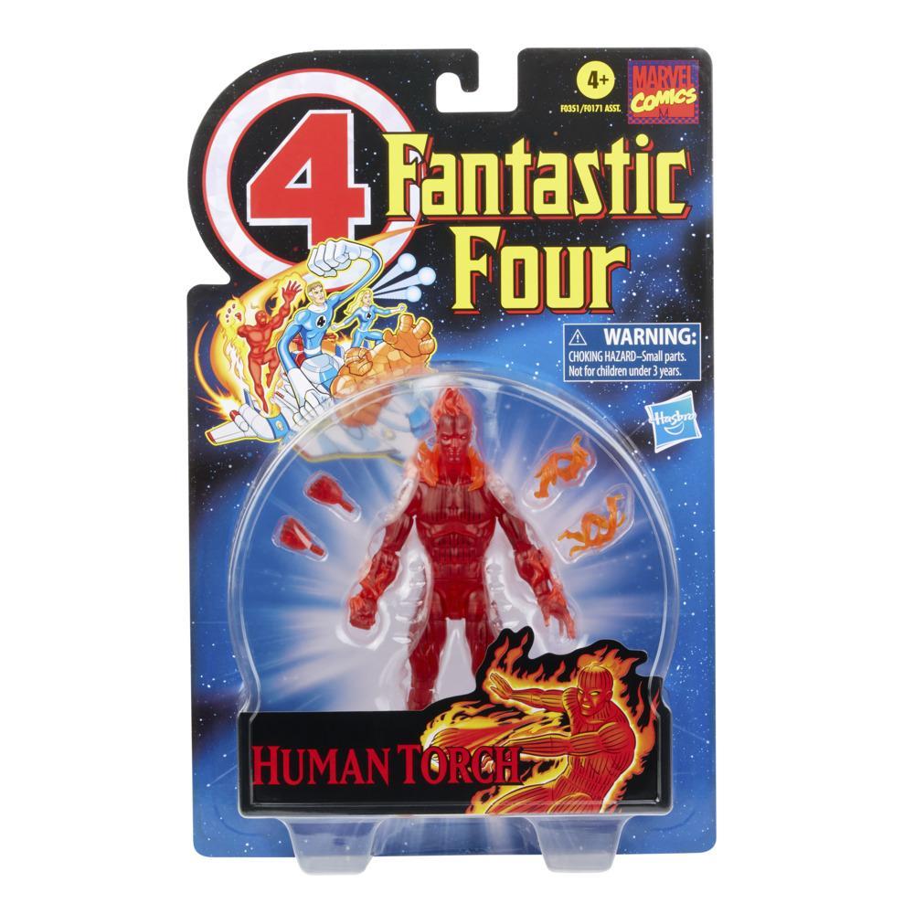 Marvel Legends Series Retro Fantastic Four Human Torch 6in Premium Action Figure Toy