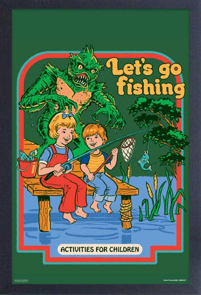 Steven Rhodes - Go Fishing 11" x 17" Framed Print Wall Art 