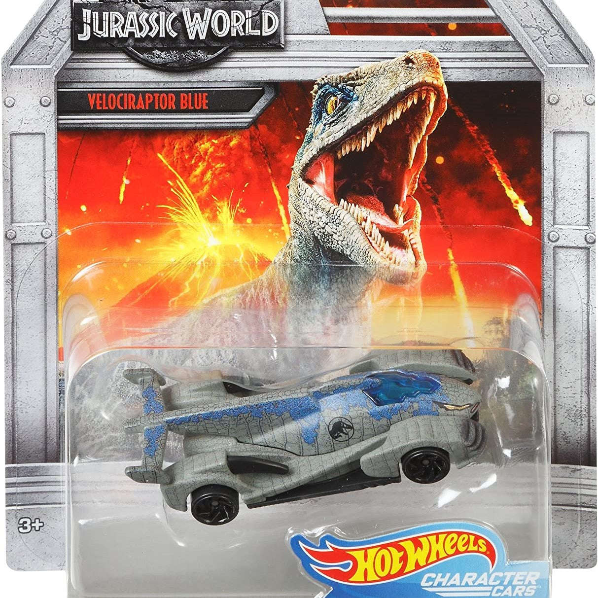 Hot Wheels Character Cars: Jurassic World Velociraptor "Blue" Raptor: 1:64 Scale
