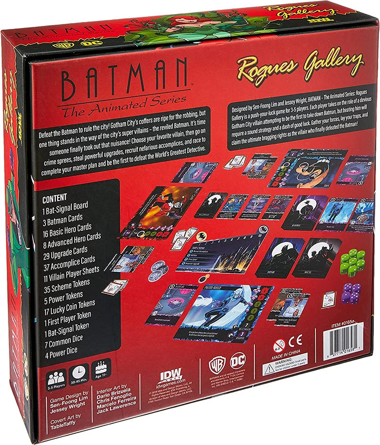 Batman the Animated Series Board Game Rogues Gallery Featuring Joker Two-Face and Many More Box Back Profile