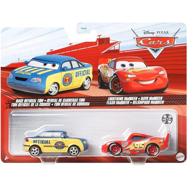 Disney Pixar Cars 3 Official Diecast 2 Pack featuring Lightning Mcqueen and Race Official Tom