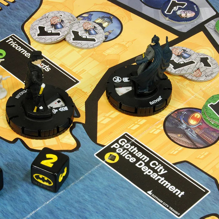 Batman vs Penguin on the Board of the Batman Gotham City Strategy Game