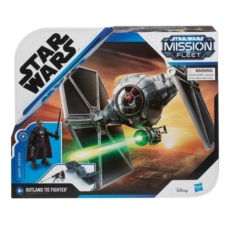 Star Wars Mission Fleet: 5in Outland Tie Fighter & Moff Gideon Action Figure Set Front Box Profile