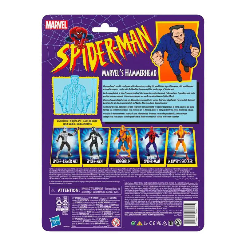 Marvel Legends Series Spider-Man Action Figure: 6-inch Marvel's Hammerhead Back of Box
