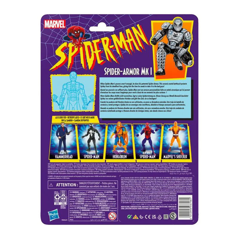Marvel Legends Series Spider-Man Action Figure: 6-inch Spider-Armor MK I Back of Box