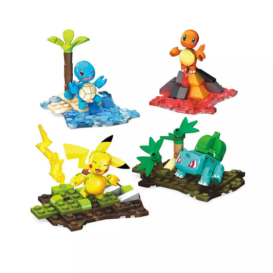 Kanto Team Building Blocks Charmander Squirtle Bulbasaur and Pikachu