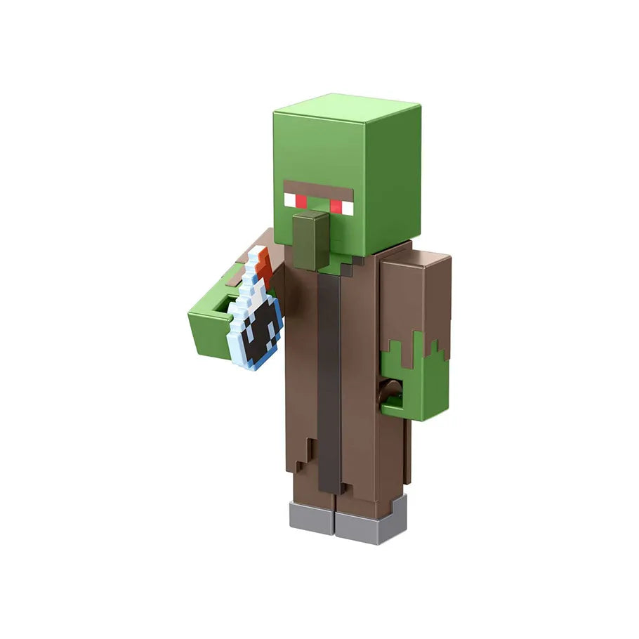 Minecraft Zombie Villager 3.25 in Action Figure Side Profile