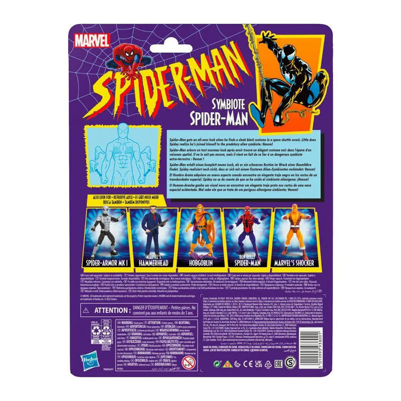 Marvel Legends Series Spider-Man Action Figure: 6-inch Symbiote Spider-Man Back of Box