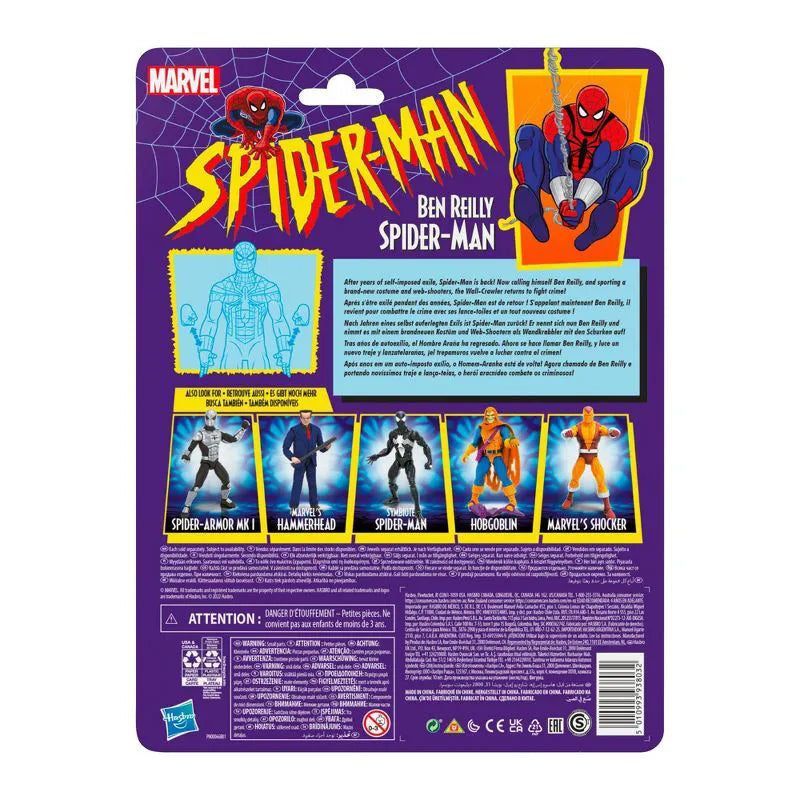 Marvel Legends Series Spider-Man Action Figure: 6-inch Ben Reilly Spider-Man Back of Packaging