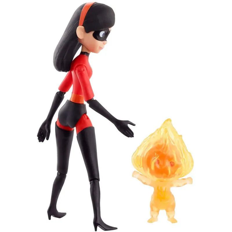 Disney Pixar The Incredibles: Violet and Fire Jack-Jack: 6" Action Figure Posing Outside of Packaging
