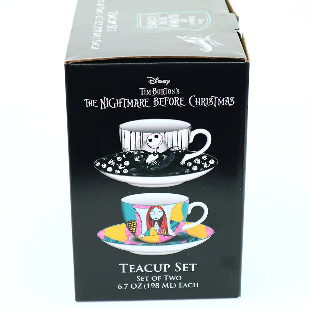 Tim Burton's The Nightmare Before Christmas Jack & Sally Tea Cup & Saucer Boxed Set Box Side View