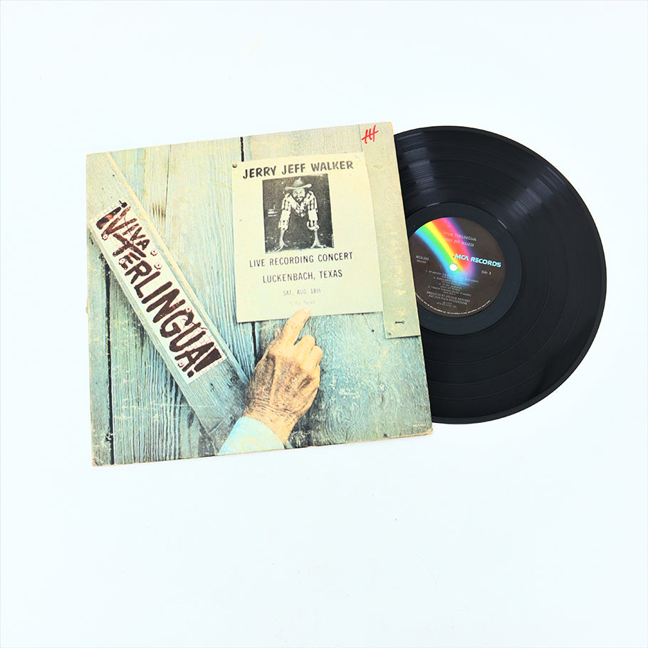 Vintage 12-in Vinyl Record Jerry Jeff Walker Viva Terlingua MCA Print Front View