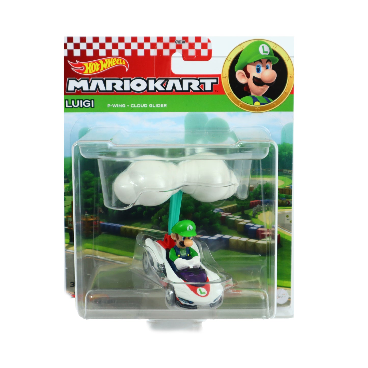 Hot Wheels Mario Kart Cars: Luigi Nintendo Glider Edition: White: 1:64 Scale