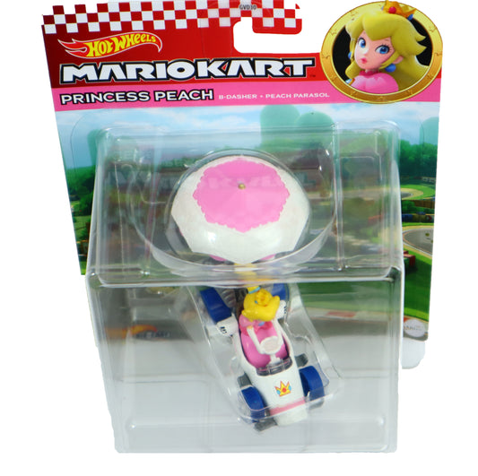 Hot Wheels Mario Kart Cars: Princess Peach Nintendo Glider Edition: Pink & White: 1:64 Scale