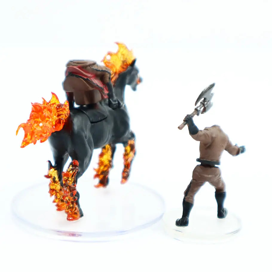 Back Profile of Nightmare & Dullahan Painted Miniature Dungeons and Dragons Figures from Van Richten's Guide to Ravenloft Set 21