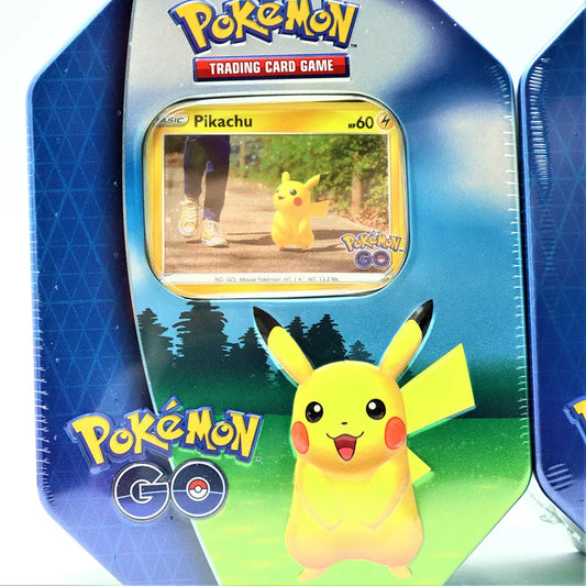 Pokemon Go Collectible Trading Card Game Official Tins Featuring Pikachu Close Up