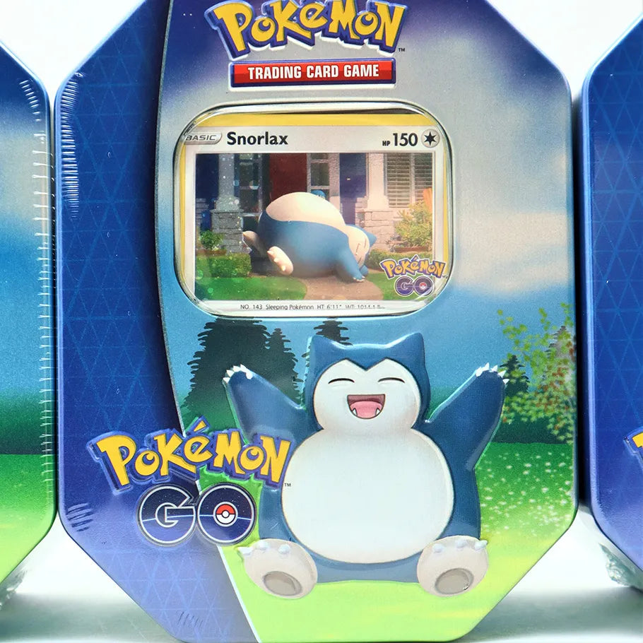 Pokemon Go Collectible Trading Card Game Official Tins Featuring Snorlax Close Up