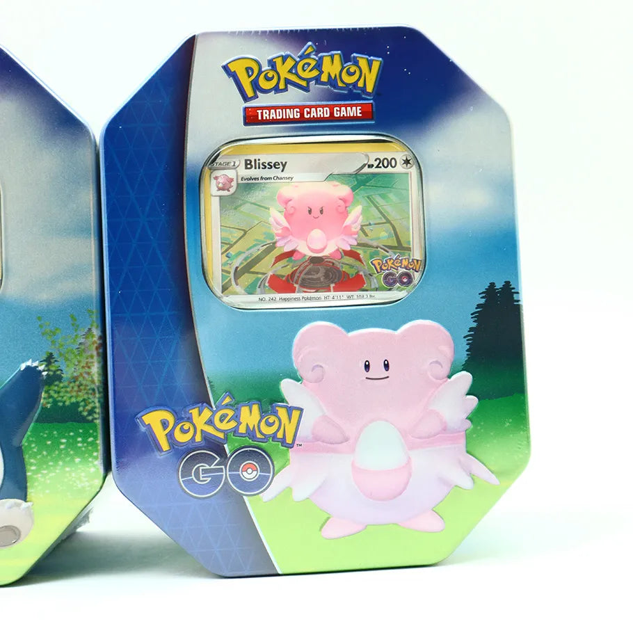 Pokemon Go Collectible Trading Card Game Official Tins Featuring Blissey Close Up