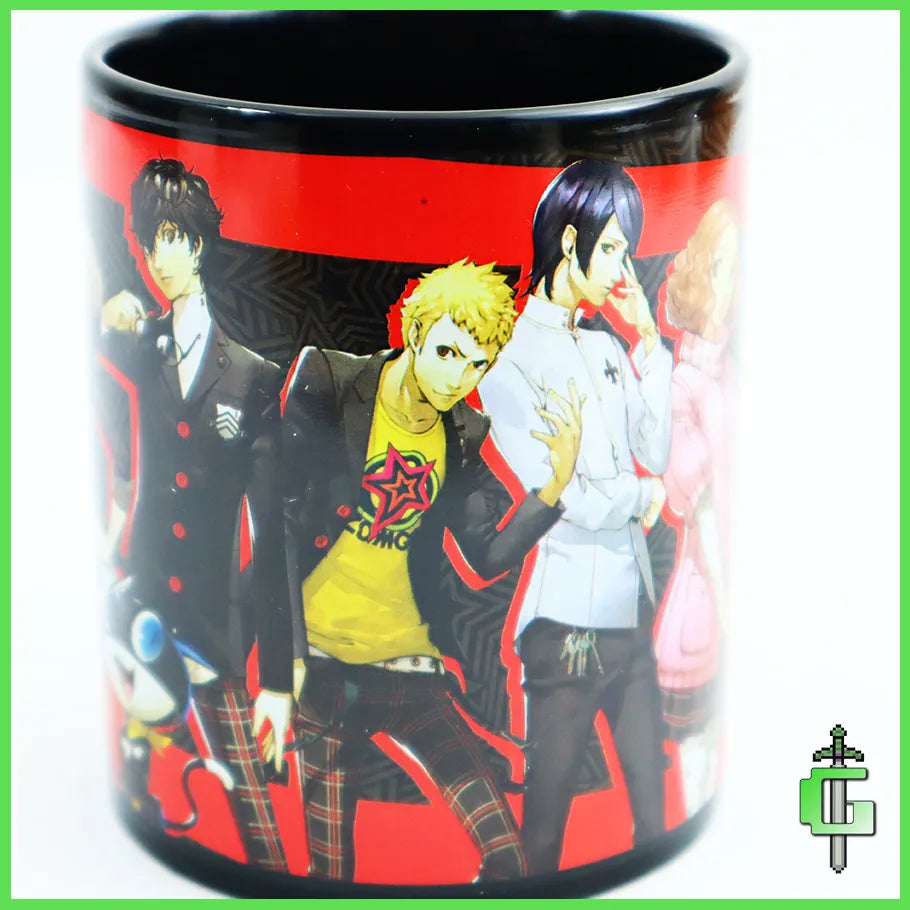 Persona 5 official license Ceramic Black Mug with Full Character Cast Wrapped Around