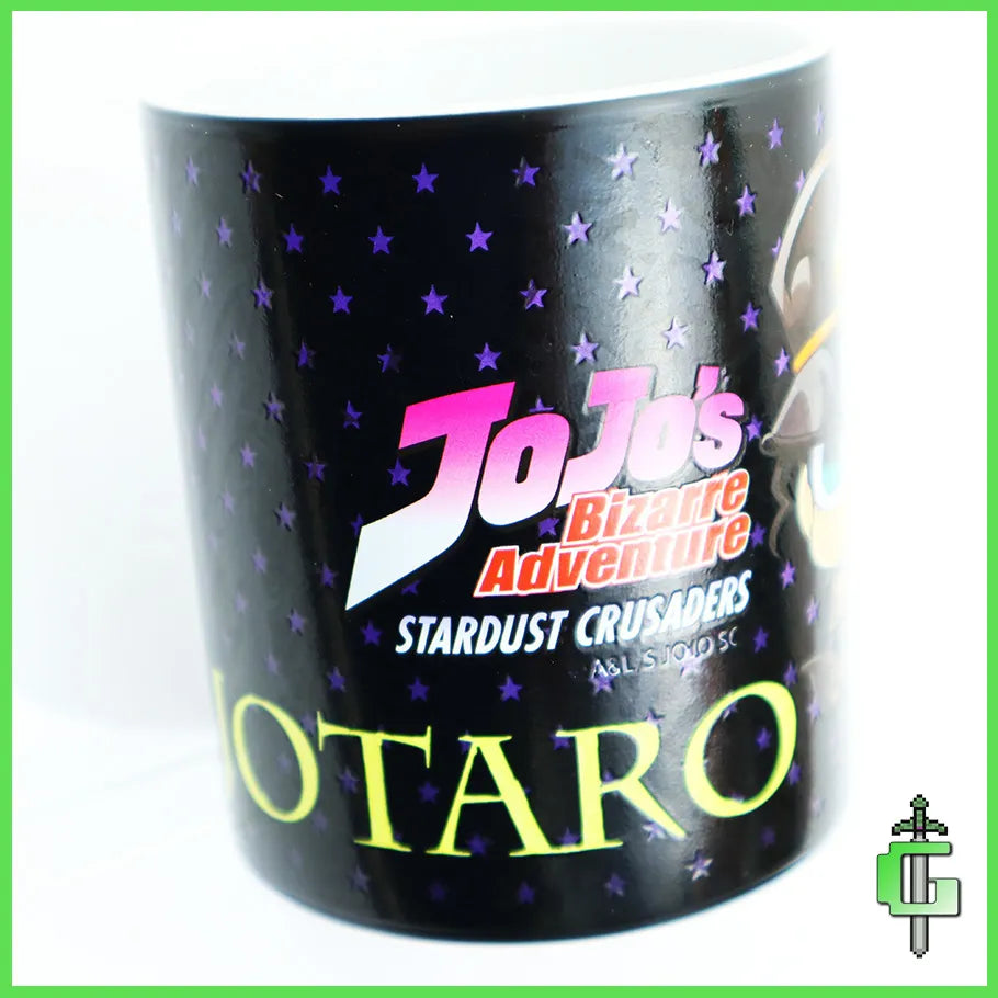 Jojo's Bizarre Adventure Officially Licensed Heat Activated Coffee Mug Featuring Jojo and his Stand, Main logo close up