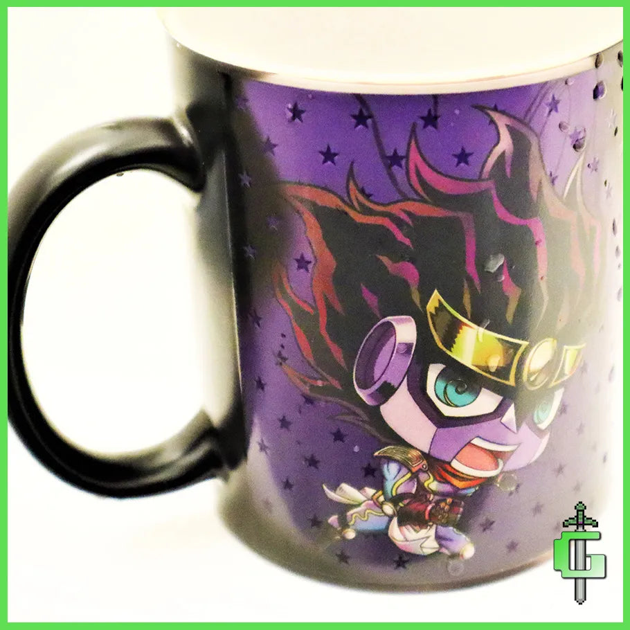 The Star Platinum stand appearing after being actived by heat on the side of the mug