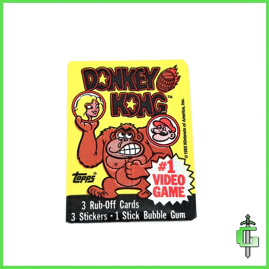 Vintage Trading Card Pack Release by Topps and Nintendo in 1982 featuring Donkey Kong
