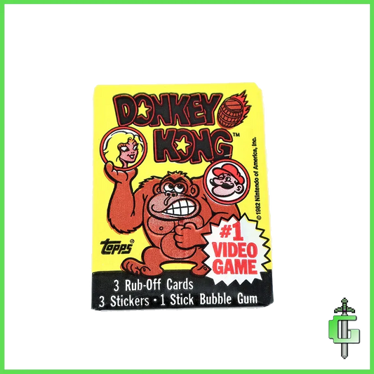 Vintage Trading Card Pack Release by Topps and Nintendo in 1982 featuring Donkey Kong
