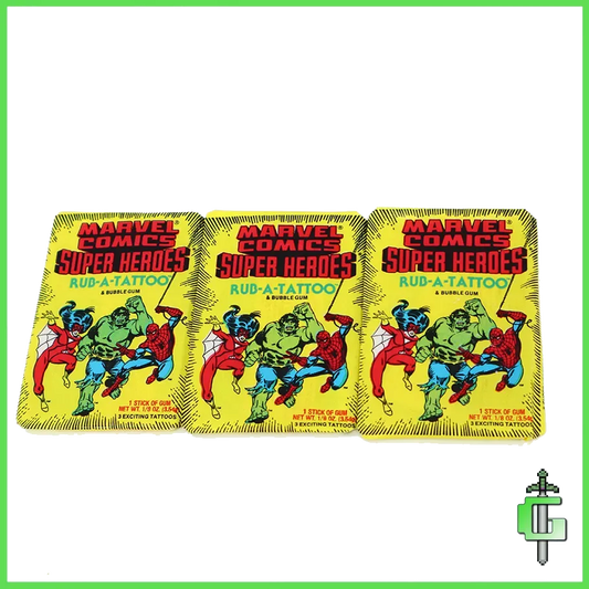 1980 Donruss Marvel Comics Super Heroes Rub-A-Tattoo Vintage Wax Packs (3 Pack Bundle)