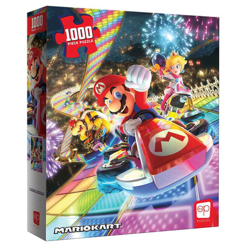 Nintendo Super Mario 1000pc. Puzzle: 27in x 19in: Mariokart Rainbow Road