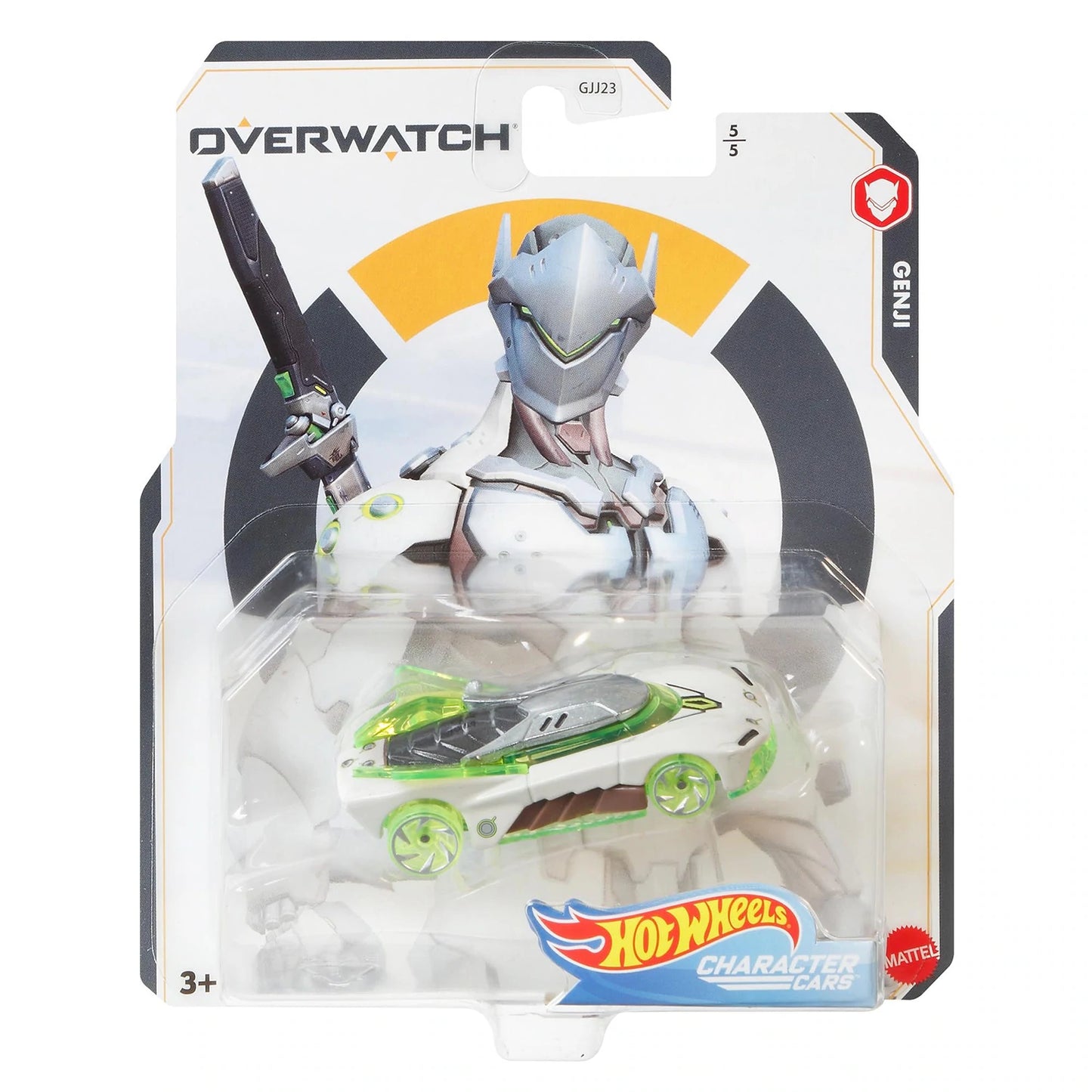 Hot Wheels Video Game Cars - Genji Overwatch Character - Green & White - 1:64 Scale