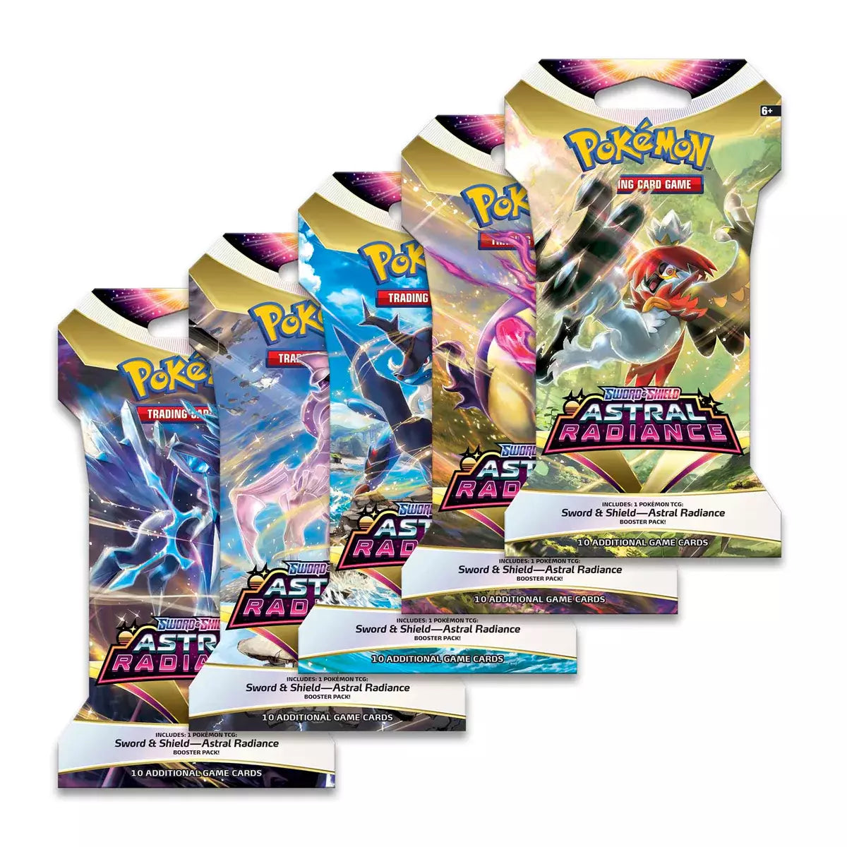 Set of 5 Pokemon Sword and Shield Astral Radiance Sleeve Booster Packs