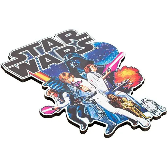 Star Wars Episode 4 Die Cut Wooden Wall Art: 14.5-inches by 10.5-inches Layed Out On Table