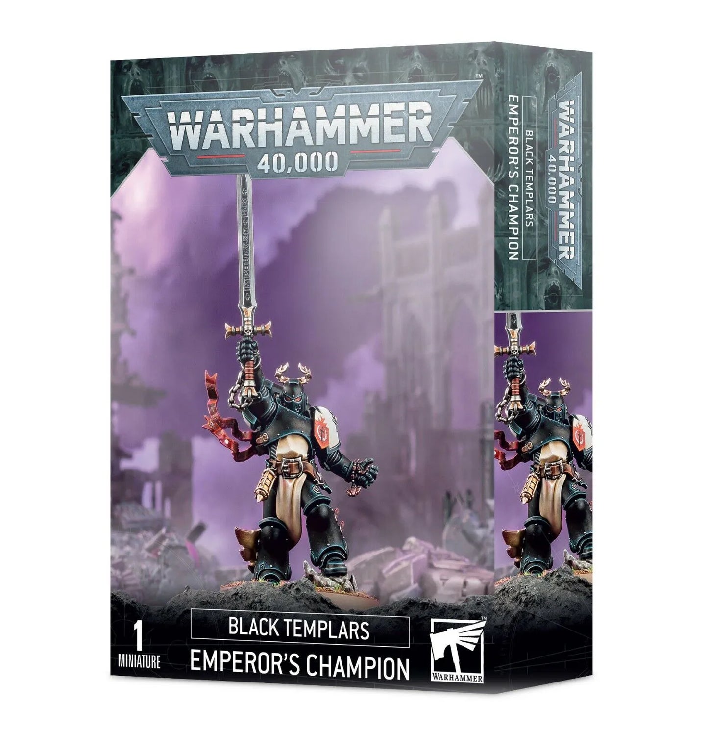Warhammer 40,000: Black Templars Emperor's Champion: Unpainted Resin Miniatures In Box