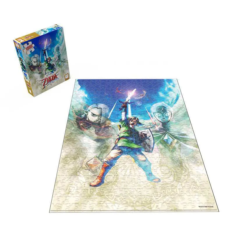 Nintendo The Legend of Zelda 1000pc. Puzzle: 27in x 19in: "Skyward Sword" Puzzle displayed on table