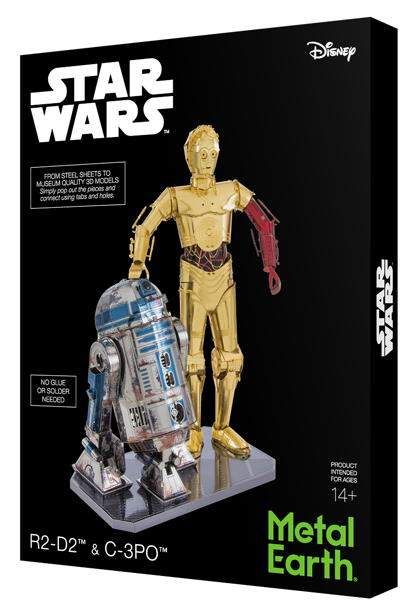 Star Wars Official 3D Metal Model Kit: 5in High Detail R2-D2 and C-3PO Box Front Cover