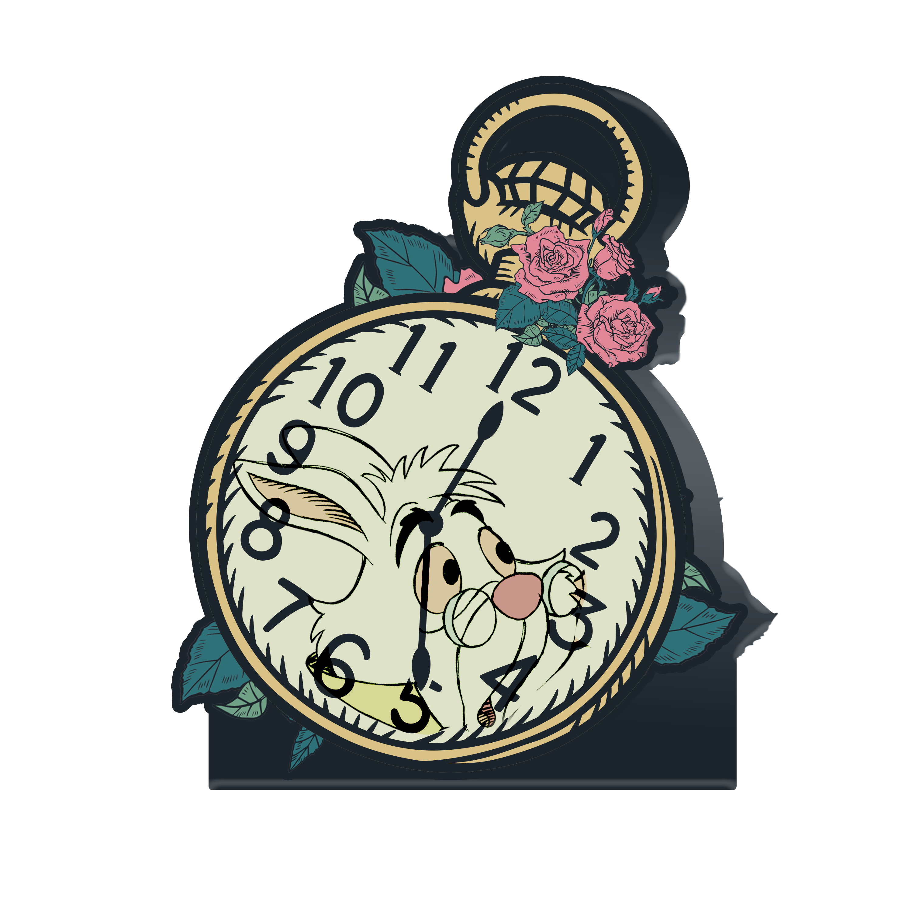 Disney Alice in Wonderland White Rabbit Clock Large Die Cut MDF Box Si ...